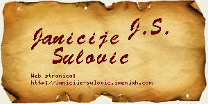 Janićije Šulović vizit kartica